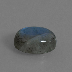5.70캐럿 천연 그레이 블루 광택 라브라도라이트, 타원형 컷, 13.1×9.3 mm, 투명한