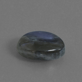 4.53캐럿 천연 그레이 블루 광택 라브라도라이트, 타원형 컷, 13.2×9.1 mm, 투명한