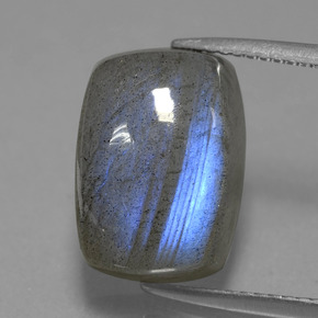 9.80캐럿 천연 그레이 블루 광택 라브라도라이트, 쿠션 컷, 14×10 mm, 투명한