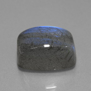 9.80캐럿 천연 그레이 블루 광택 라브라도라이트, 쿠션 컷, 14×10 mm, 투명한