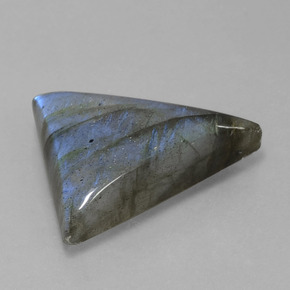 18.46캐럿 천연 그레이 블루 광택 라브라도라이트, 트릴리언, 23.1×19.8 mm, 투명한