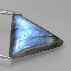 18.46캐럿 천연 그레이 블루 광택 라브라도라이트, 트릴리언, 23.1×19.8 mm, 투명한