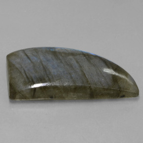 25.81캐럿 천연 그레이 블루 광택 라브라도라이트, 멋진 모양, 43.3×16.6 mm, 투명한