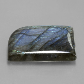 39.46캐럿 천연 그레이 블루 광택 라브라도라이트, 멋진 모양, 29.4×19.4 mm, 투명한