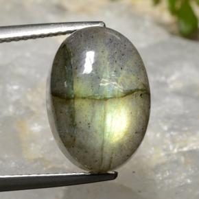 8.48캐럿 천연 멀티컬러 라브라도라이트, 타원형 컷, 14.1×10.1 mm, 투명한