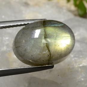 8.48캐럿 천연 멀티컬러 라브라도라이트, 타원형 컷, 14.1×10.1 mm, 투명한