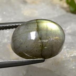 8.48캐럿 천연 멀티컬러 라브라도라이트, 타원형 컷, 14.1×10.1 mm, 투명한
