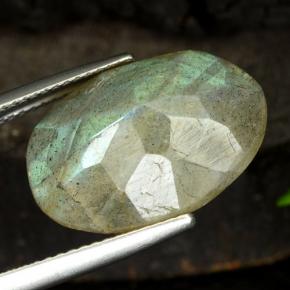 10.36캐럿 천연 멀티컬러 라브라도라이트, 타원형 컷, 18.2×12.8 mm, 투명한