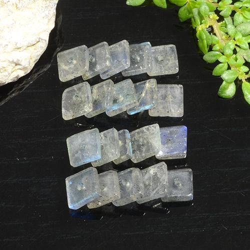 4.89캐럿 천연 멀티컬러 라브라도라이트 보석, 스퀘어, 4.5×4.3 mm, 투명한