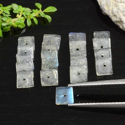 4.89캐럿 천연 멀티컬러 라브라도라이트 보석, 스퀘어, 4.5×4.3 mm, 투명한