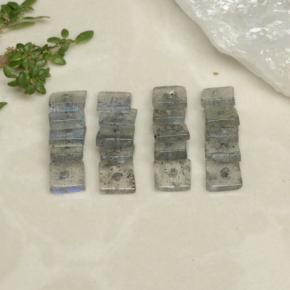 4.95캐럿 천연 멀티컬러 라브라도라이트 보석, 스퀘어, 4.5×4.1 mm, 투명한