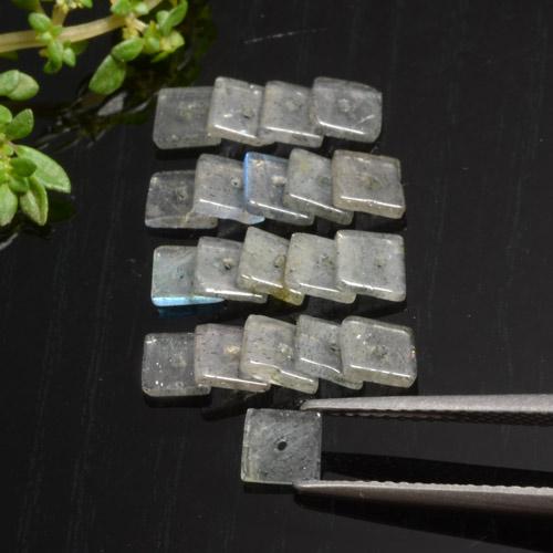 4.50캐럿 천연 멀티컬러 라브라도라이트 보석, 스퀘어, 4.4×4.3 mm, 투명한