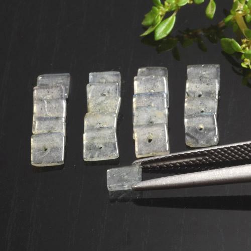 4.50캐럿 천연 멀티컬러 라브라도라이트 보석, 스퀘어, 4.4×4.3 mm, 투명한