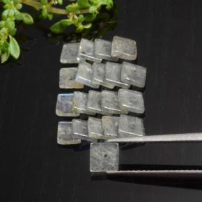 5.30캐럿 천연 다색 조회 장석 보석, 정사각형, 투명한