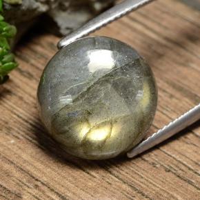 11.06캐럿 천연 멀티컬러 라브라도라이트, 라운드 컷, 14.26 mm, 투명한