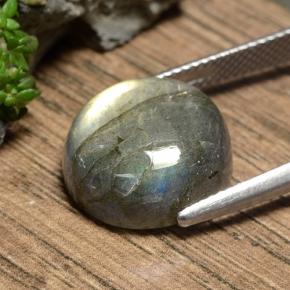 11.06캐럿 천연 멀티컬러 라브라도라이트, 라운드 컷, 14.26 mm, 투명한