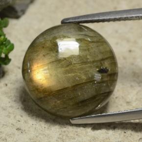 9.74캐럿 천연 멀티컬러 라브라도라이트, 라운드 컷, 15.18 mm, 투명한