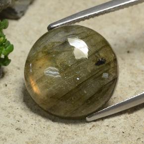 9.74캐럿 천연 멀티컬러 라브라도라이트, 라운드 컷, 15.18 mm, 투명한