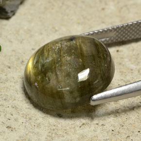 9.74캐럿 천연 멀티컬러 라브라도라이트, 라운드 컷, 15.18 mm, 투명한