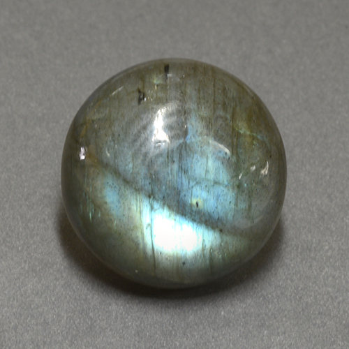 17.48캐럿 천연 멀티컬러 라브라도라이트, 라운드 컷, 15.84 mm, 투명한
