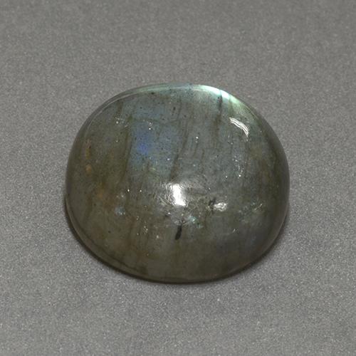 17.48캐럿 천연 멀티컬러 라브라도라이트, 라운드 컷, 15.84 mm, 투명한