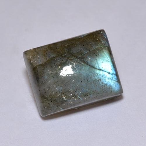 5.22캐럿 천연 멀티컬러 라브라도라이트, 바게트, 10.9×8.8 mm, 투명한