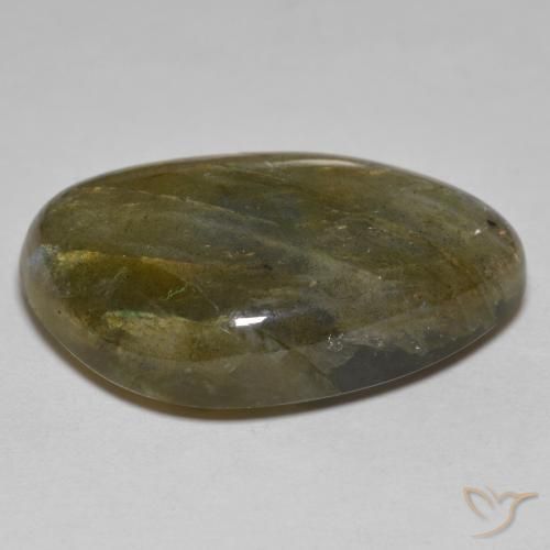 25.09캐럿 천연 멀티컬러 라브라도라이트, 멋진 모양, 25.3×16.5 mm, 불투명체