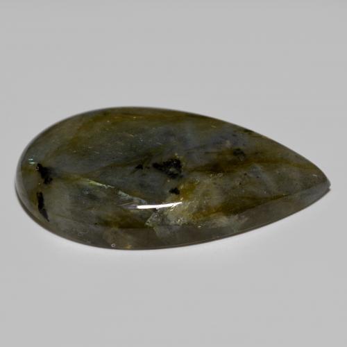 45.68캐럿 천연 멀티컬러 라브라도라이트, 배 모양, 38.3×23.1 mm, 불투명체
