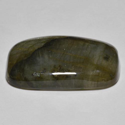 26.00캐럿 천연 멀티컬러 라브라도라이트, 쿠션 컷, 26.8×16.7 mm, 투명한