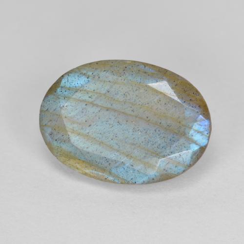 5.30캐럿 천연 멀티컬러 라브라도라이트, 타원형 컷, 14.1×10 mm, 투명한