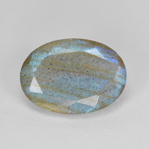 5.30캐럿 천연 멀티컬러 라브라도라이트, 타원형 컷, 14.1×10 mm, 투명한
