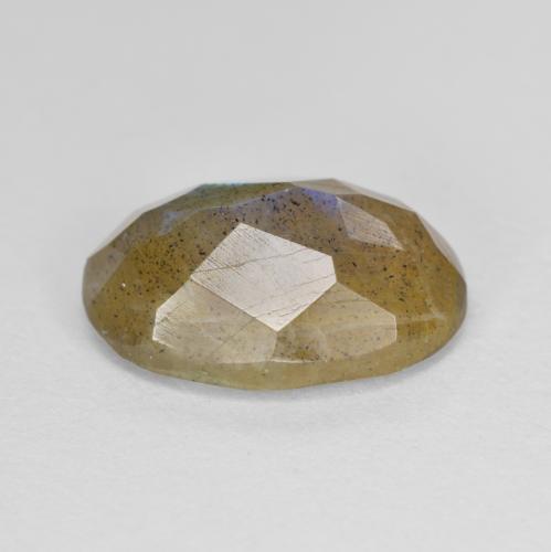 5.30캐럿 천연 멀티컬러 라브라도라이트, 타원형 컷, 14.1×10 mm, 투명한