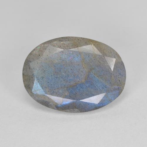 4.45캐럿 천연 멀티컬러 라브라도라이트, 타원형 컷, 13.8×10.2 mm, 투명한