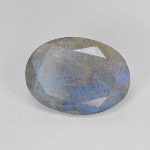4.45캐럿 천연 멀티컬러 라브라도라이트, 타원형 컷, 13.8×10.2 mm, 투명한