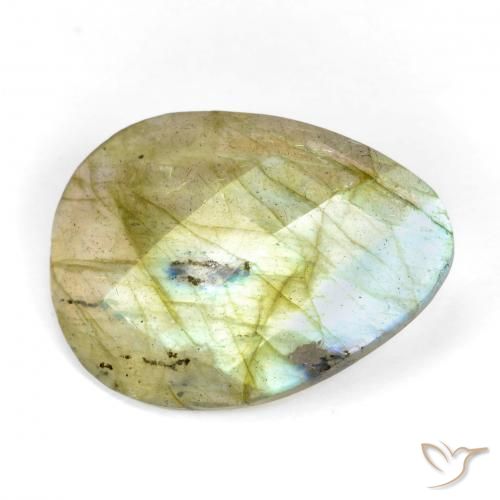 7.84ct 자연스러운 다색 조회 장석, 배 모양, 투명한