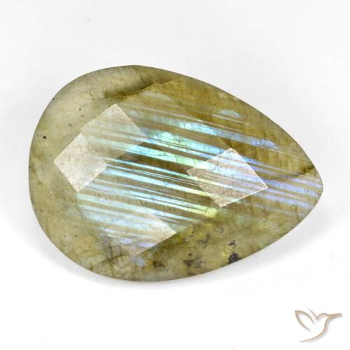 9.93ct 자연스러운 다색 조회 장석, 배 모양, 투명한