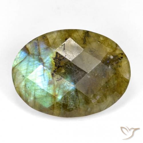 11.59ct 자연스러운 다색 조회 장석, 타원형, 투명한