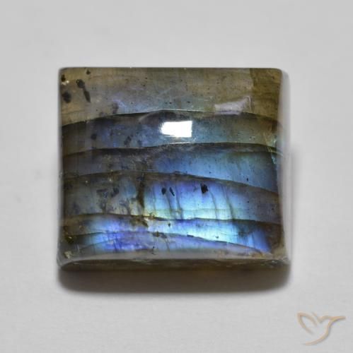 8.93ct 자연스러운 다색 조회 장석, 정사각형, 투명한