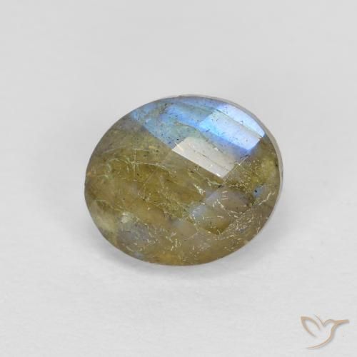 1.26ct 자연스러운 다색 조회 장석, 타원형, 투명한