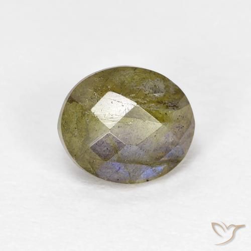 1.31ct 자연스러운 다색 조회 장석, 타원형, 투명한