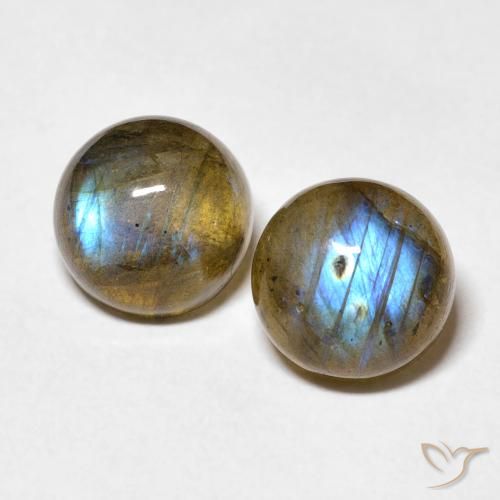 5.06캐럿 천연 다색 조회 장석 보석, 라운드 컷, 불투명체