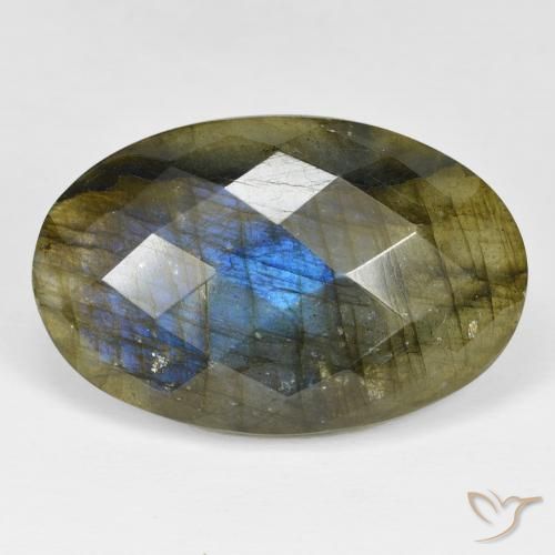 31.65ct 자연스러운 다색 조회 장석, 타원형, 불투명체