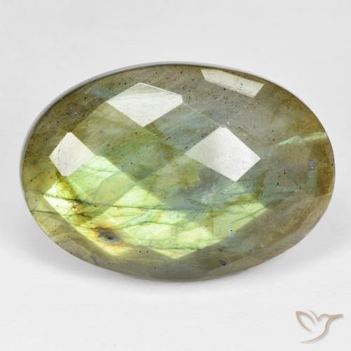 32.68ct 자연스러운 다색 조회 장석, 타원형, 불투명체