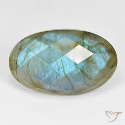 22.38ct 자연스러운 다색 조회 장석, 타원형, 불투명체