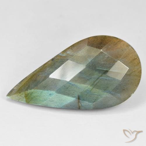 31.85ct 자연스러운 다색 조회 장석, 배 모양, 불투명체