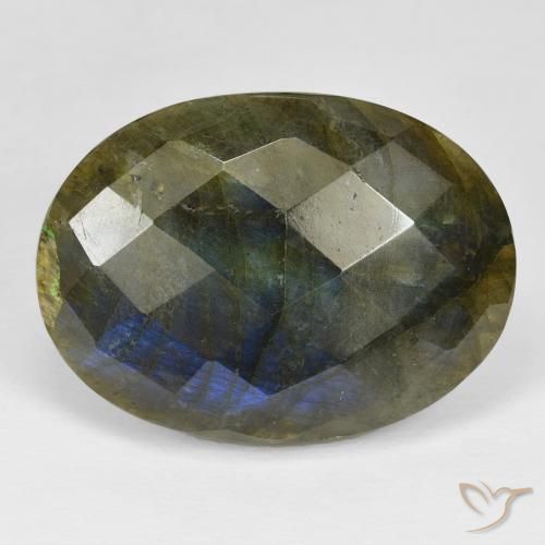 28.57ct 자연스러운 다색 조회 장석, 타원형, 불투명체