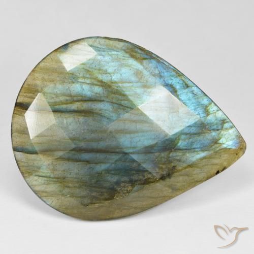 34.55ct 자연스러운 다색 조회 장석, 배 모양, 불투명체