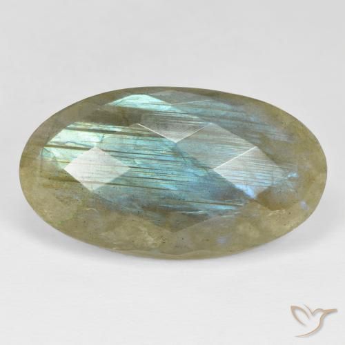 35.20ct 자연스러운 다색 조회 장석, 타원형, 불투명체