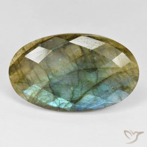 23.03ct 자연스러운 다색 조회 장석, 타원형, 불투명체