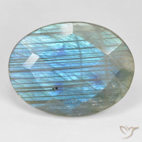 31.61ct 자연스러운 다색 조회 장석, 타원형, 불투명체